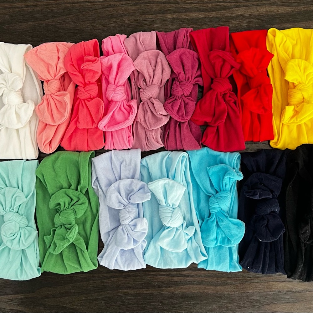 Colorful Baby Bows/Headband Set